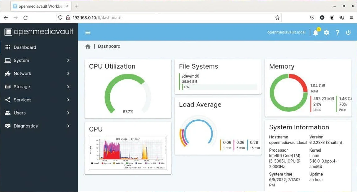 OpenMediaVault Installation